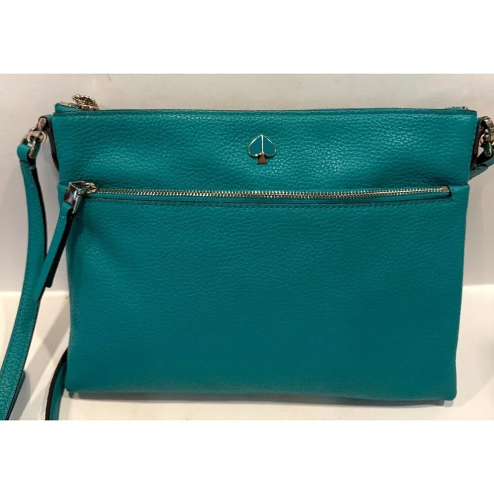 Kate Spade Women's Polly Crossbody Bag Turquoise Logo Pockets